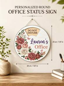 Personalized Custom Name Office Status Rotating Indicator Sign, Wooden Do Not Disturb Hanging Sign, Work Door Decor, Desk Ornament, Teacher Classroom Door Sign, Gift For Boss And Colleagues - Multicolor - View 5