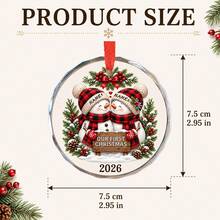 2026 Customized New Home Christmas Ornament, Personalized Couple Name And Address Christmas Tree Decoration, Warm First Christmas Style, Customized Round Holiday Keepsake, Customizable New Home Decor, Housewarming Gift, Christmas Gift, Our New Home, Gift For Friends - Style B - View 2