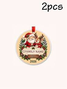 2026 Customized New Home Christmas Ornament, Personalized Couple Name And Address Christmas Tree Decoration, Warm First Christmas Style, Customized Round Holiday Keepsake, Customizable New Home Decor, Housewarming Gift, Christmas Gift, Our New Home, Gift For Friends - Style B - View 9