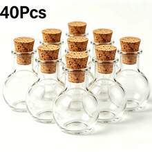 Wish Bottle With Cork Stopper, Mini Perfume Bottle, Mini Cork Drift Bottle, Suitable For Home Room Office Desk Office Decoration - Round Bottle - View 9