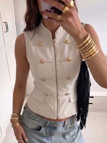 Women Tank Tops & Camis - Off White - View 1