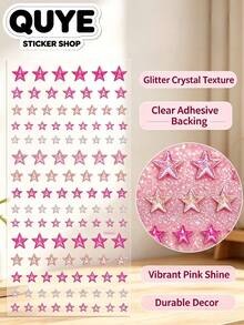 1Set Aesthetic Stickers Journaling Supplies Holographic Glitter Star Decals Vibrant Multicolor Shimmer Ornament For Device Surface Decor For Personal Item Embellishment For Daily Accessory Upgrading - YT-dJ018-020 - View 1