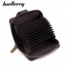 Men's Short Wallet Baellerry Business Style Accordion Card Holder Stone Texture Multi-Slot PU Coin Purse - Multicolor - View 5