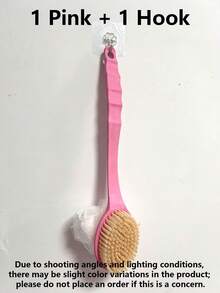 2pcs 2-In-1 Extra Long Handle Bath Brush With Hook, Soft Bristle Body Brush, Non-Slip Handle, Suitable For Hard-To-Reach Areas, Deep Cleansing Exfoliating Bath Tool, Bathroom Personal Care Accessory, Suitable For Home, Spa And Travel - Multicolor - View 14