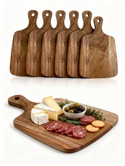 1pc High Quality Rosewood Tray, Multi-Functional Cheese Fruit Cookie Dessert Serving Plate, Suitable For Restaurant Bedroom Cafe Kitchen Accessories, Christmas Valentine's Day Halloween Gift