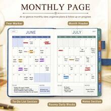 2027 A5 Hardcover Planner 400 Pages, 2027 Jan-Dec Daily/Monthly Dual View, Habit Tracker Password Log, Flat Lay Magnetic Closure, Includes 5 Stickers, Work Home Daily Organizer - A5 - View 9
