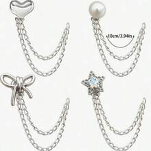 2/4/5/6/10pcs Slouchy Pants Cuff Hem Clips, Anti-Dragging Chain Magnetic Buckle, Pants Length Shortener, Invisible Fixing Clip, Hidden Buckle - Multicolor - View 15