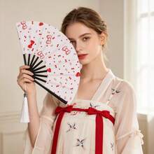 10pcs Women's Handheld Fans, Vintage Pattern Design, Bright Vintage Style, Lightweight And Portable, Suitable For Daily Use, Outdoor Activities And Party Occasions, Ideal Fashion Accessory - Hand Fan - View 11