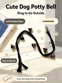 Dog Toilet Training Bell Rope, Hanging Bell With Copper Bell, Anti-Bite Braided Rope, Suitable For Puppy Toilet Training, Doorbell Training For Going Out, Pet Supplies - Multicolor - View 21