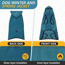Jaket Berkerudung untuk Anjing Peliharaan, Mantel Tahan Air, Tahan Angin, dan Reflektif, Pakaian Luar Ruangan Hangat untuk Anjing Kecil, Sedang, dan Besar - MultiWarna - View 4