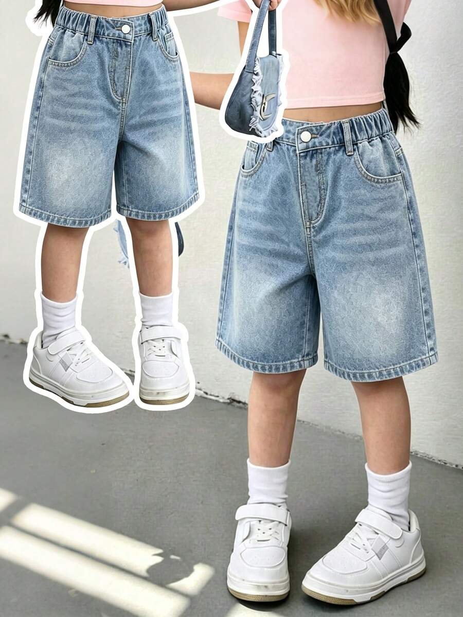 Toddler Denim Shorts, New Fashion Summer Style - Blue - View 1