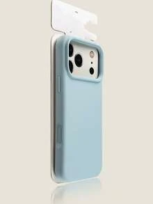 1件裝豪華霓虹無線充電手機殼，適用於 iPhone 18 Pro Max 17 AIR 16 15 14 13 12 11 Pro Max Plus，液態矽膠超薄防震保護手機殼 - 新天藍 - 查看 3