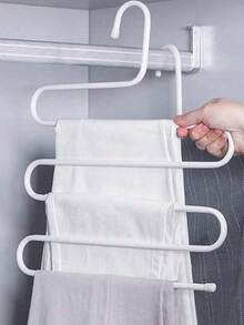 1/3pcs S-Shaped Stainless Steel Hangers - Non-Slip Space-Saving, Can Store Pants, Jeans And Scarves, Closet Storage Solution, Home Organization Essential - Multicolor - View 4