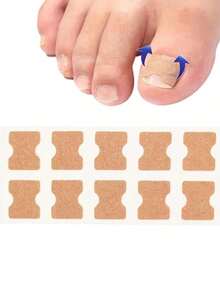 10pcs Built-In Toenail Pads, Glueless Nail Patches, Non-Woven Toenail Patches For Growing Toes, Foot Care And Nail Care - Multicolor - View 1