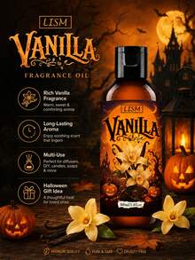 LISM Minyak Esensial Vanila 10ml, Esensial Musim Gugur yang Hangat, Aroma Manis Alami, Hadiah Thanksgiving/Halloween, Cocok untuk Pelembap Udara/Diffuser/Pembuatan Lilin, 1 Minyak Esensial Aromatik, Suasana Halloween yang Kuat, Cocok untuk Dekorasi Rumah - Minyak Esensial Vanila Halloween - View 3