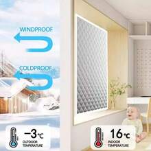 1PC New Insulated Curtain Window Non Perforated Self Adhesive Detachable Portable Home Winter Windproof And Cold Proof Curtain - White Thermal Curtains - View 6