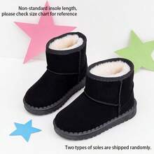 Girls' Black Plush Lined Snow Boots, Suitable For Autumn/Winter Daily School And Outdoor Wear - Black - View 2