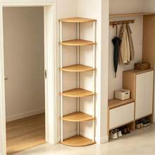 3/6‑Tier Corner Shelf Unit, Freestanding Wooden Look Corner Storage Rack, Multi‑Layer Display Shelving For Living Room Bedroom Bathroom Hallway - A - View 1