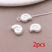 2pcs Ocean Theme Spacer Beads Copper Starfish Conch Whale Tail Small Hole Beads For DIY Bracelet Necklace Marine Jewelry Making Findings - Multicolor - View 9