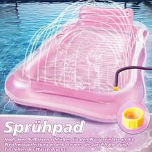 Pinke Aufblasbare Pool-Liegeinsel Mit Eingebautem Sprinkler, Abnehmbarem Kissen & Getränkehalter – Große Schwimminsel Für Pool & Strand Im Sommer, Ideal Für Das Faulenzen Auf Poolpartys Mit Freundinnen, Den Wasserspaß Mit Den Eltern & Den Sonnigen Urlaubs- Oder Hofeinsatz. - A - Übersicht 3