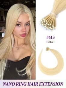 Nano Ring Hair Extensions, Natural Black, 12-22 Inches, Silky Straight Remy Human Hair, Micro Nano Ring Bead Hair Extensions For Women - Multicolor - View 40