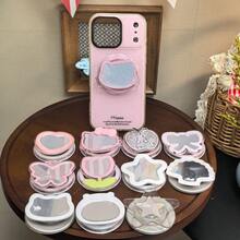 可愛鏡面磁吸手機支架，可折疊壓克力化妝鏡 MagSafe 相容指環支架，日系可愛多造型手機背飾，適合女生 - 彩色 - 查看 1