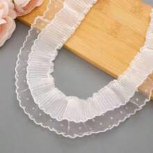 1# Double Layer Pleated Polka Dot Lace Mesh 5.5cm Women's Fabric Art Lace Ribbon Silk DIY Gift Wrapping Material - Multicolor - View 17