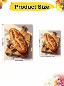 1pc Oil Painting By Numbers Kit, Delicious Bread DIY Art & Craft, Home Wall Decor, Canvas Oil Painting Decoration, Holiday Gift Includes Paintbrushes And Paints. - Sets - View 4