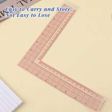 1pc L-Shaped Curved Ruler Sewing Measuring Tailoring Handmade Tool - Pink - View 5