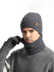 3PCS Autumn/Winter Knitted Hat, Scarf And Gloves Set, Unisex Wearable, Cold-Proof Ear Protection, Woolen Hat Set Suitable For Daily Travel Use - Multicolor - View 8