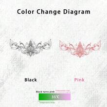 1pc Temperature‑Sensitive Color‑Changing Mandala Lotus Scroll Pattern Temporary Tattoo Sticker, Realistic Fake Tattoo Design, Suitable For Daily Wear, Bachelorette Party Favors, Music Festivals, Games, Graduation Gifts, Lasts 3‑5 Days - Multicolor - View 8
