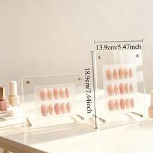 1pc Transparent Acrylic Nail Art Display Stand, Large Capacity False Nail Sample Storage Rack, Horizontal And Vertical Display Nail Color Card, Nail Art Photography Prop Display Background Board - Multicolor - View 2