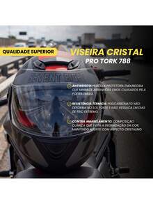Viseira Capacete Pro Tork 788 Cristal 2,2mm Injetada - A - Visão 4