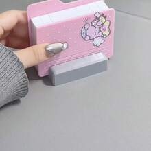 Portable Flip Chain Mini Photo Card Album, Cute Cartoon Sticker Decorated Mini Photo Card Storage Book, Pocket Size Idol Collection Card Storage Book - A - View 5