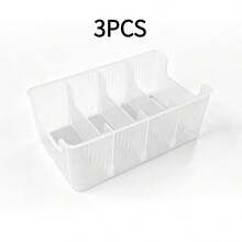 1/2 Transparent Divided Storage Box With Compartments For Organizing Belts, Ties, Storing Face Masks, Skincare Products And More - Transparent - View 11