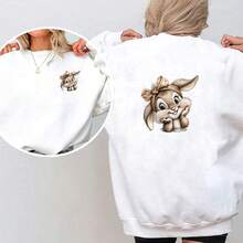 1/2/3pcs Floral Bow Headband Cute Rabbit Heat Transfer Iron-On Patch Sweet Cartoon Bunny Iron-On Sticker DIY Decoration T-Shirt Sweatshirt Pillow Tote Bag - Multicolor - View 5