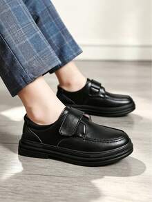 Boys' Summer New Campus Style Genuine Leather Oxford Shoes - Black - View 9