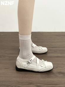 NZNF Premium Flat German Training Shoes For Women, New Autumn Versatile Sports Sneakers To Match Skirts - White - View 3