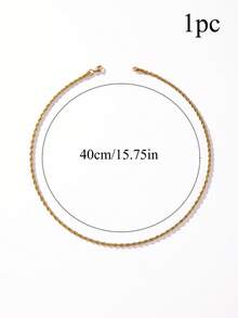 1pc/2pcs/3pcs Fashion Street Simple Style Stainless Steel Men's Chain - Yellow Gold - View 11
