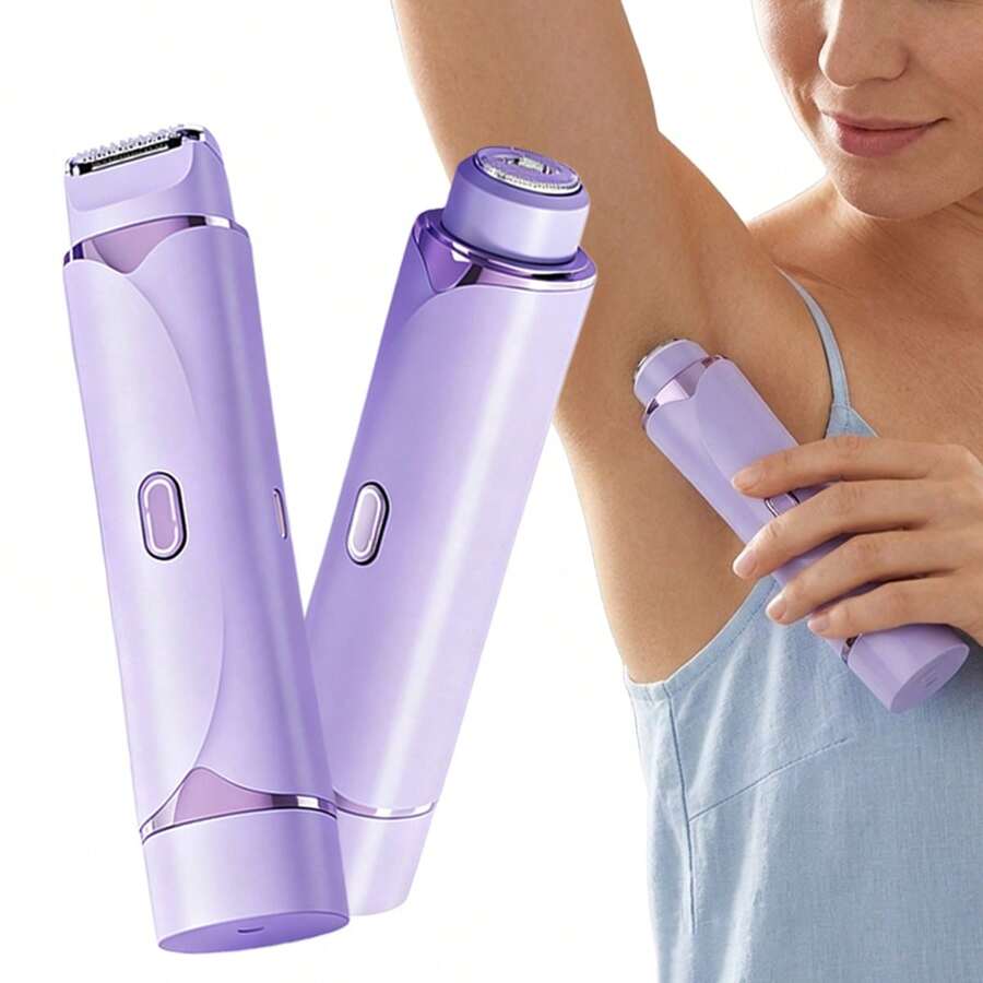 Hair Removal Device, Women's Dual-Head Shaver, Intimate Area Trimmer, Electric Razor, Unisex Epilator - Upgraded Version - View 1