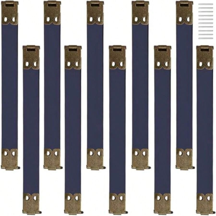 バネ口金具 10個セット 幅1.3cm 長12cm クラフト用品 財布用留め具パーツ バネ口ポーチ DIY 手芸材料 自動閉鎖 アンティークブロンズ - 写真のように - チェックする 1