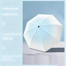 1pc Manual Folding Inverted Umbrella, Unisex, Rain Protection, Sun Shade, UV Protection - Gradient Umbrella - View 9