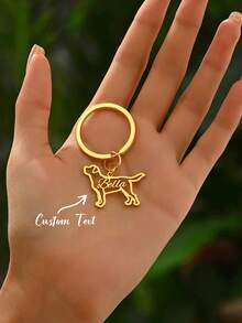 Custom Dog Name Keychain, Personalized Pet Name Keyring For Pet Lovers, Animal Pet Memorial Gift, Dog Breed Silhouette Keychain, Pet Loss Sympathy Gift - Multicolor - View 6