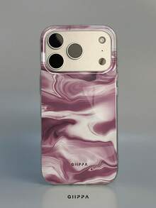 GIIPPA 1件粉紫漸層液態大理石流體圖案設計手機殼，適用於Phone 17 Pro Max，相容於Phone 16 Pro Max、15 Pro Max、14 Pro Max，韓系高端時尚趣味手機殼，適合11/12/13/14/15/16 Pro Max Plus，男女皆宜的優雅設計，聖誕節、情人節、復活節、婚禮季與生日送給女友的完美禮物！ - 淡紫色 - 查看 1