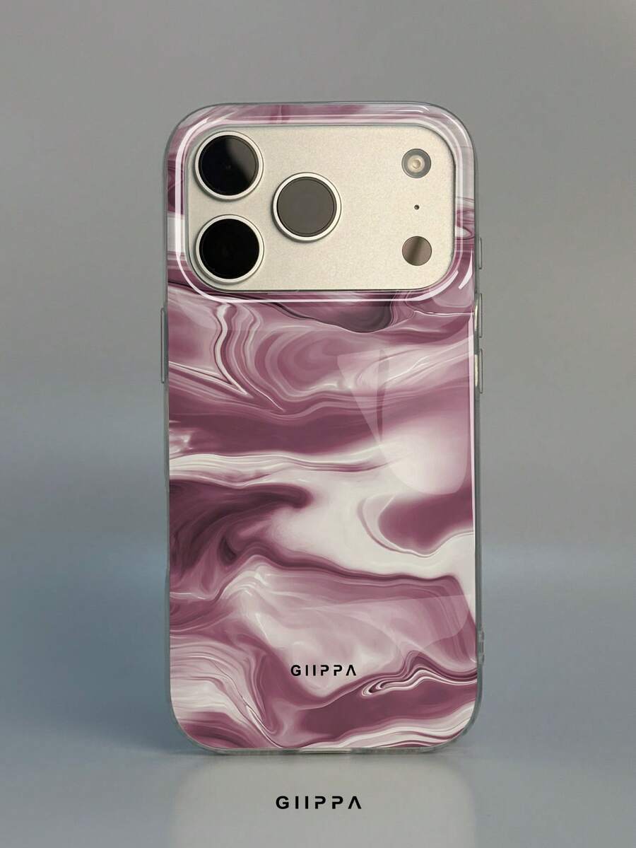 GIIPPA 1件粉紫漸層液態大理石流體圖案設計手機殼,適用於Phone 17 Pro Max,相容於Phone 16 Pro Max、15 Pro Max、14 Pro Max,韓系高端時尚趣味手機殼,適合11/12/13/14/15/16 Pro Max Plus,男女皆宜的優雅設計,聖誕節、情人節、復活節、婚禮季與生日送給女友的完美禮物! - 淡紫色 - 查看 1