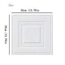 11/31/51pcs Self-Adhesive 3D Textured Wallpaper, Bedroom Ceiling Living Room TV Background Wall Decor Stickers - Square - View 11