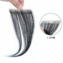 Unisex Front Hairline Bangs & Sideburns Hair Piece, Invisible Bald Spot Cover Hair Patch For Men - Black - View 23