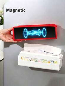 Tempat Tisu dan Sarung Tangan Magnetik, Rak Kulkas yang Dipasang di Dinding, Cocok untuk Tisu Basah, Serbet, Penyimpanan Kamar Mandi, Pengatur Dapur Kantor Rumah, Perlengkapan Restoran - MultiWarna - View 3
