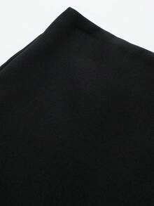 Women's Solid Color Casual Versatile Everyday Skorts - Black - View 3