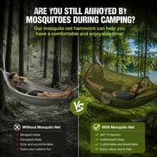1pc Zalini Nylon Hammock With Mosquito Net | Breathable & Quick-Drying, Portable, Indoor/Outdoor Use, Perfect For Camping, Hiking, Backpacking, Travel, Backyard, Beach, Ideal Choice For Camping - A - View 3